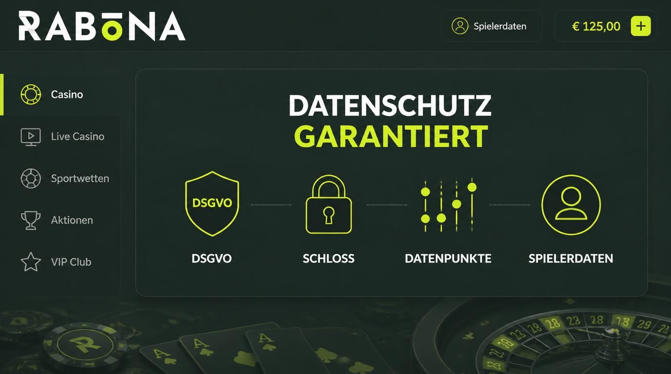 Ein Symbol-Reihe mit Schloss und DSGVO-Logo über Datenflussdiagramm